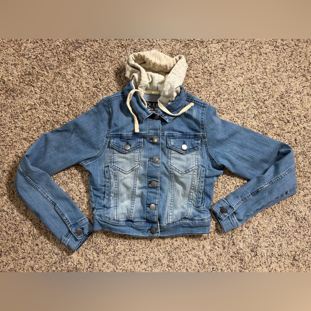 Queen Hooded Denim Jacket